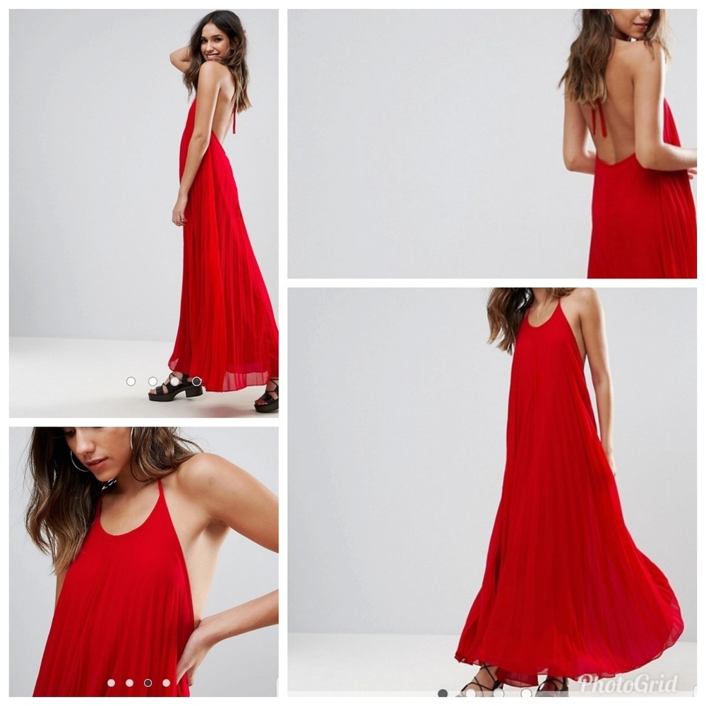 ASOS/Missguided Red Backless Maxi Dress ❤
